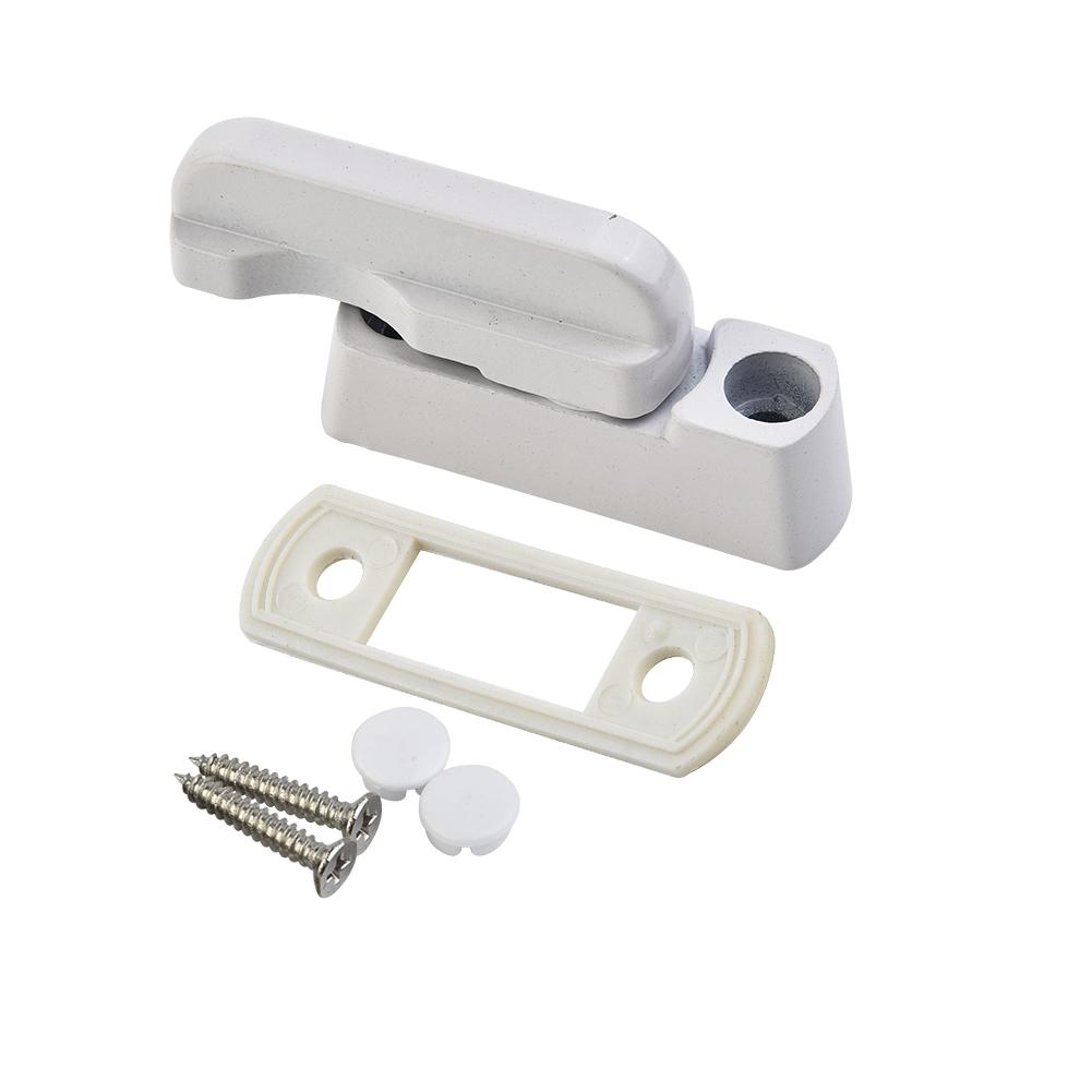 White Window Lock T-lock Aluminum Safety Handle Anti-theft For Latch Sash Door Stopper Restrictor Office Plastic