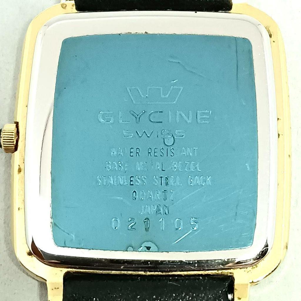 Used GLYCINE 021105 Gold Square 2P Diamond Men's Quartz