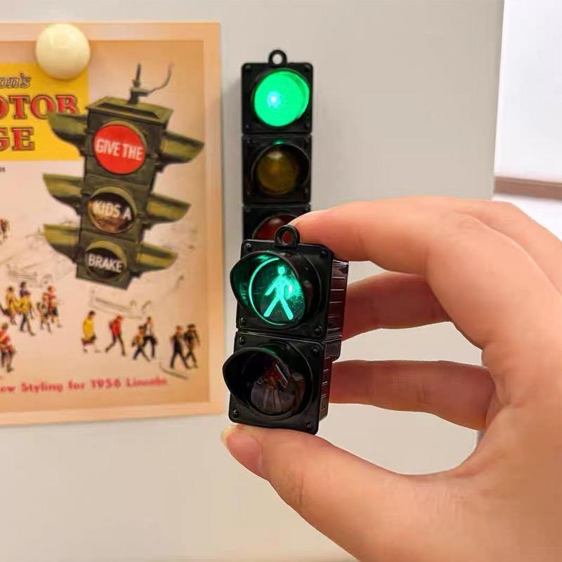 New 3D Traffic Light Magnetic Refrigerator Stickers Funny Traffic Toy Pedestrian Light Creative Magnetic Decoration Accessories