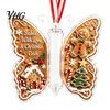 Festive Tree Hanging Decor Butterfly Cash Gift Ornament, Christmas Money Holder with Gifts for Family Friends Print, Acrylic Pendant Surprise Giving,
