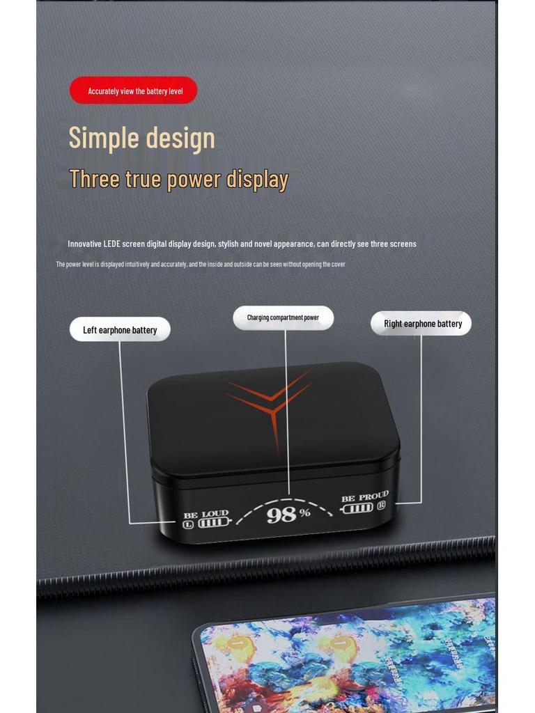 M88 Wireless Bluetooth Earphones with Power Display: Universal Fit for Sports and Gaming on Mobile Phones