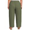 Women Elastic High Waist Pant Casual Fit Wide Leg Long Pants Trousers With Pockets