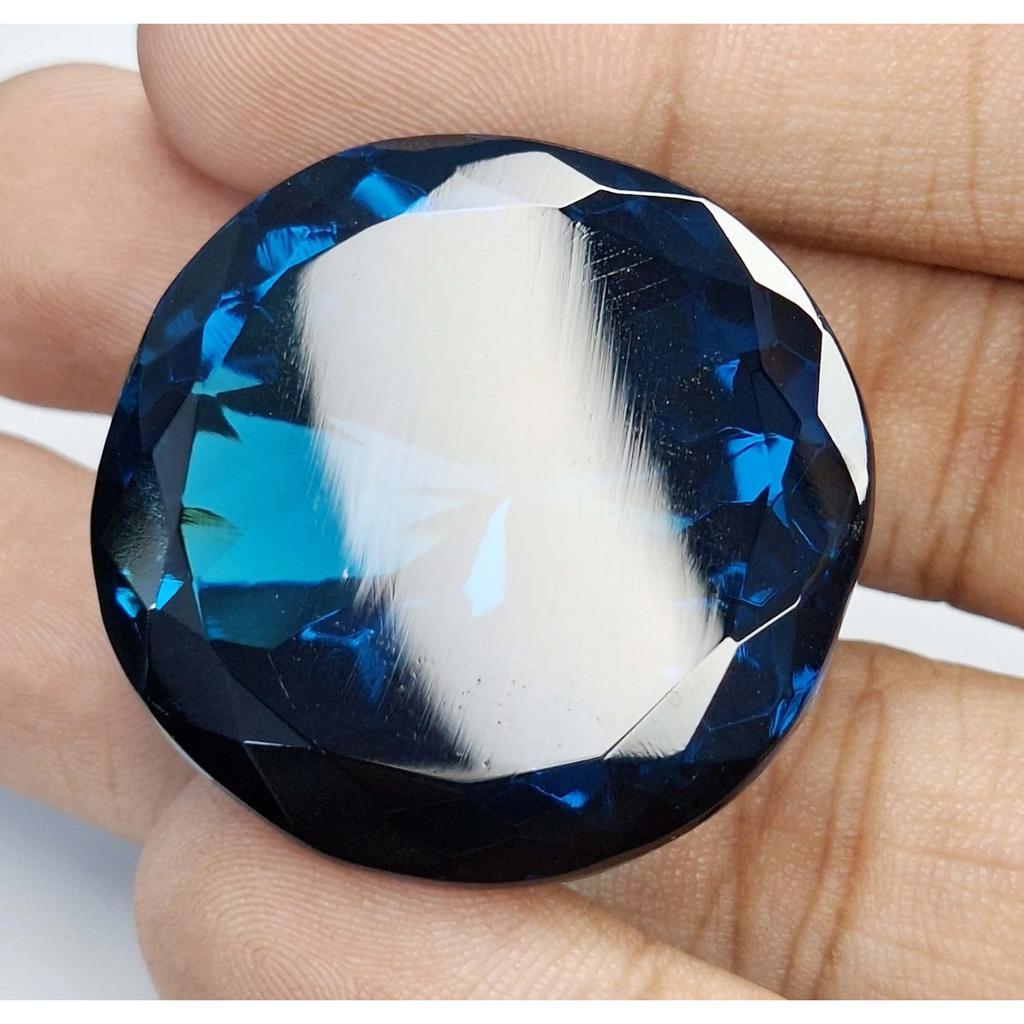 Beautiful Tourmaline Blue Indicolite Round Cut 104-106 Ct Certified Gemstone