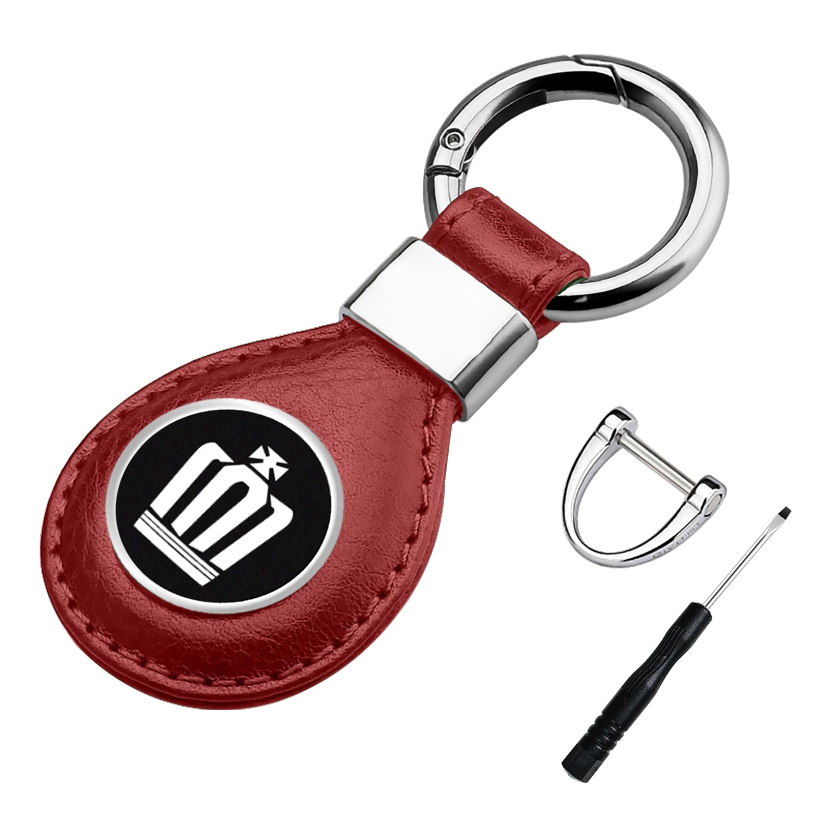 

Брелок для ключей Fumezu, совместимый с Toyota Crown, из натуральной кожи, цепочка для ключей от машины, металлический круглый Crown applied красный