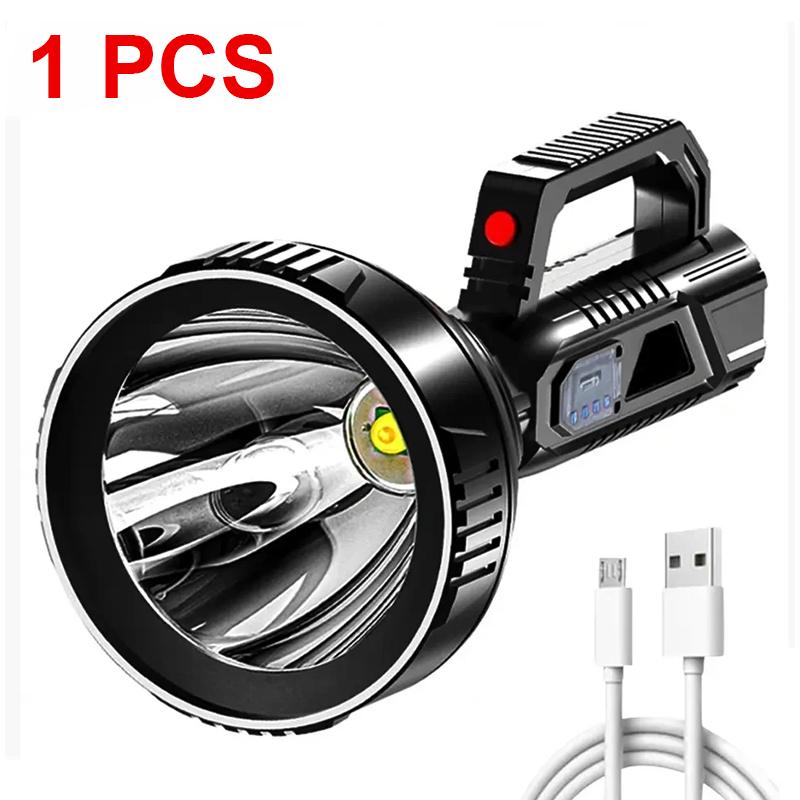 New High Power LED Flashlight Waterproof Fishing Lantern Torch USB Rechargeable Powerful Spotlight Searchlight Camping Lamp