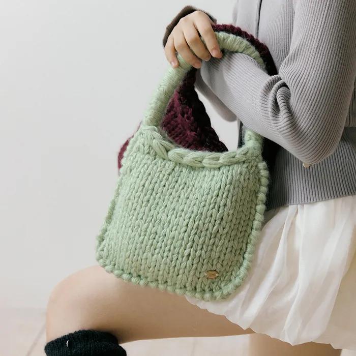 [4color] [wool] Rainbow Knit Bag 216