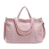 Sacs à bandoulière en velours côtelé grande capacité pour femmes Sacs fourre-tout simples de couleur unie pour femme pour le travail l'école Sacs à main polyvalents pour dames
