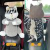 Cartoon Plush Car Tissue Box for Armrest: Cute Hanging Paper Dispenser and Interior Decoration