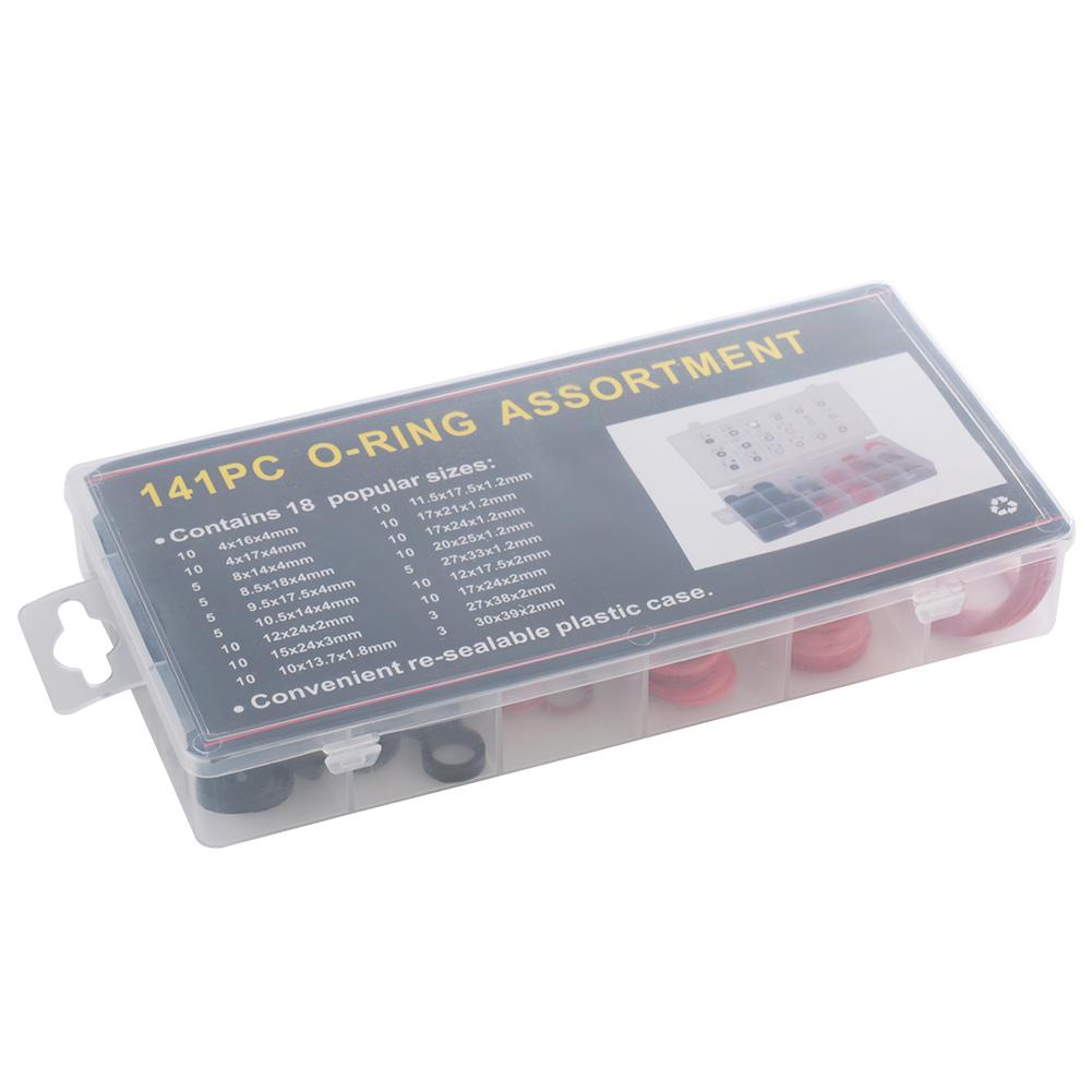 141 stk NBR O-ring Kranforsegling Rørleggerpakning Gummi Skive Sortimentssett