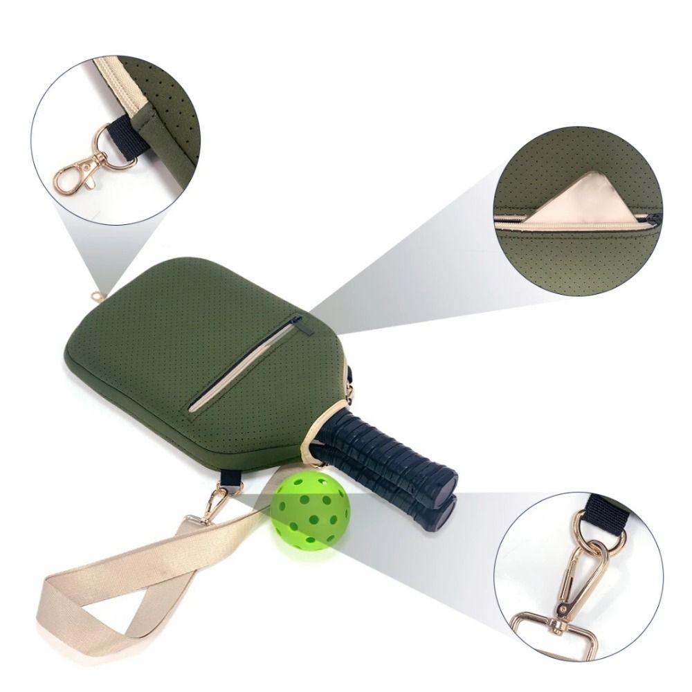 Large Capacity Pickleball Crossbody Bag Zipper Closure Pickleball Racket Bag  Outdoor