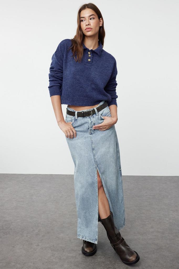 Women's Elegance Style Sweater Stone Soft Textured Basic Knitwear Sweater