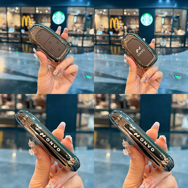 Lide L90/L60 Car Remote Leather Metal Protective Key Cover with Buckle
