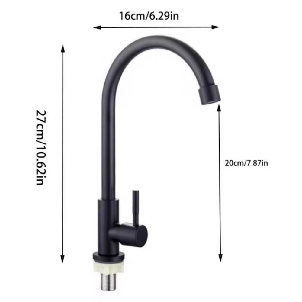 Universal Plastic Kitchen Faucet Rotating Black Single Cold Water Taps Single Handle Flexible Water Tap Nozzle Tap Sink