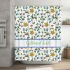 Floral Shower Curtain With Text Ideal For Bathroom Decor