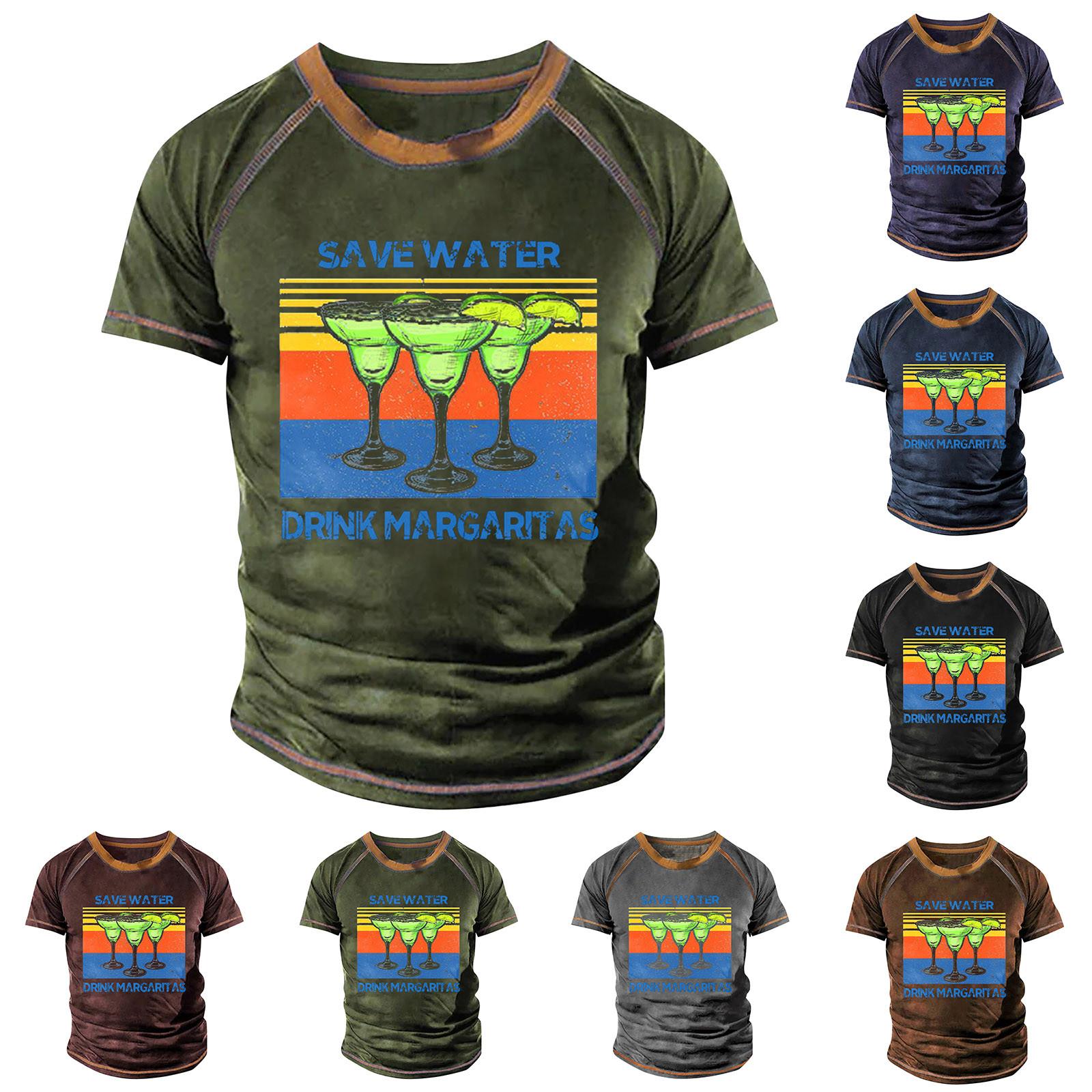 

Мужская футболка реглан в стиле ретро с коротким рукавом и круглым вырезом с буквенным принтом, топы