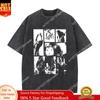 Washed Vintage Rock Metal Band Korn T-shirts Men Women Hip Hop Oversized T Shirts Male Casual Cotton Tshirt Men's 90s Streetwear
