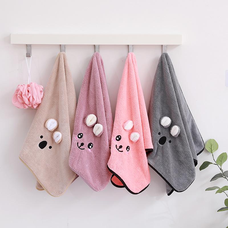 Cartoon Coral Fleece Quick-Dry Face and Bath Towel - Soft, Absorbent, Lint-Free for Men and Women
