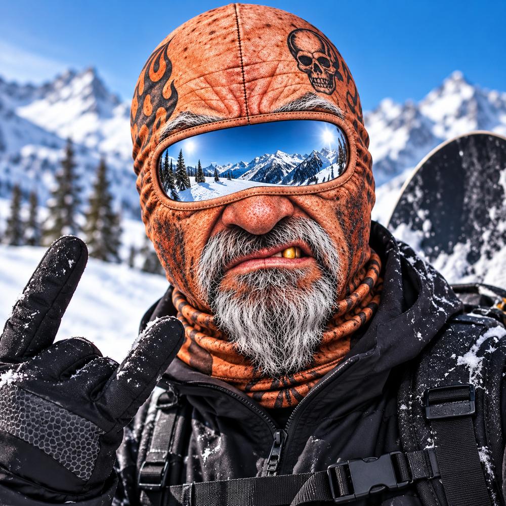 White Mustache Old Man Balaclava Face Mask Funny Ski Mask  Outdoor/Cycling/Pranks/Party
