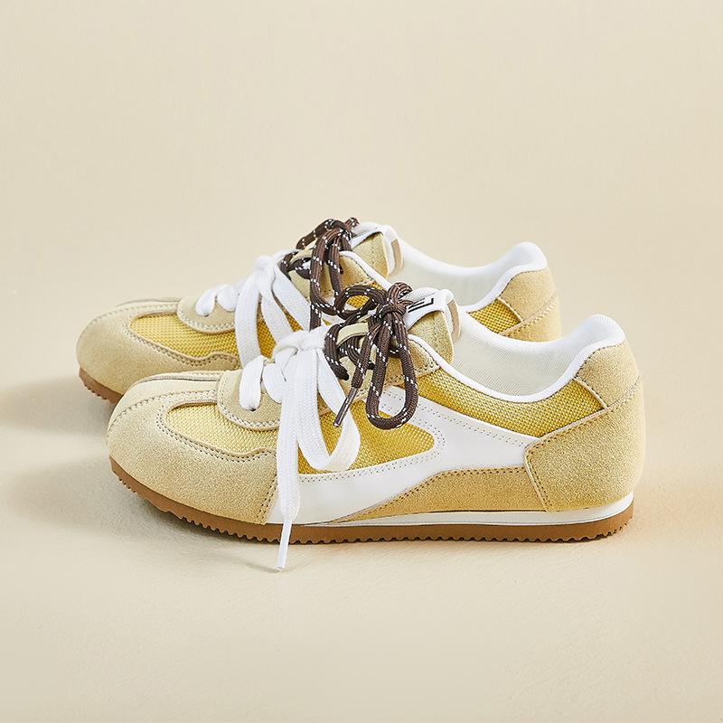 

Тренд Корейская версия женской обуви 2025 Лето Сетчатая дышащая Увеличение роста Кроссовки для бега Модные универсальные Повседневные кроссовки 40 жёлтый