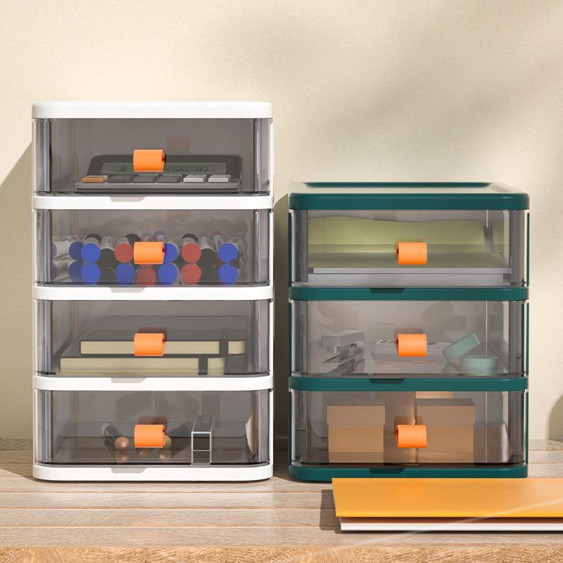 Modern Minimalist Plastic Desktop Storage Box With Drawers For Office And Home Organization