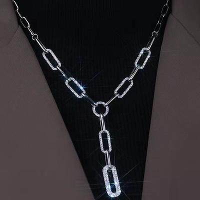 Colar de Corrente de Metal JMXD para Mulheres Y2K Colar em Camadas Pingente Minimalista Choker Peça Marcante Hipoalergênico Joia Diária Presente