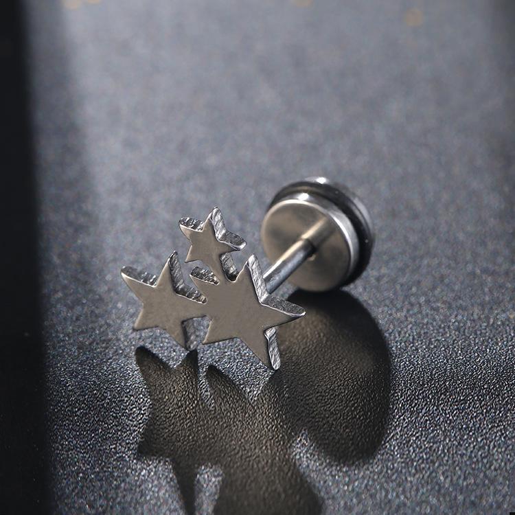 Unisex Stainless Steel Black Skull Earrings - Non-Fading Titanium Accessory