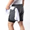 Męskie spodenki do biegania 2 w 1 z kieszeniami na ręcznik Szybkoschnące spodenki do ćwiczeń do treningu na siłowni
