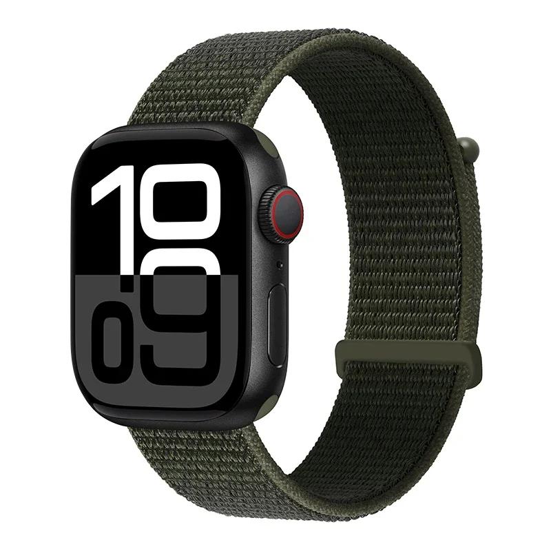 Laço de Nylon para Pulseira Apple Watch 46mm 45mm 44mm 49mm 46mm 40mm 41mm 38mm 42mm Correa Pulseira iWatch Série 6 Se 7 8 9 10 11 ultra1/2/3 pulseira