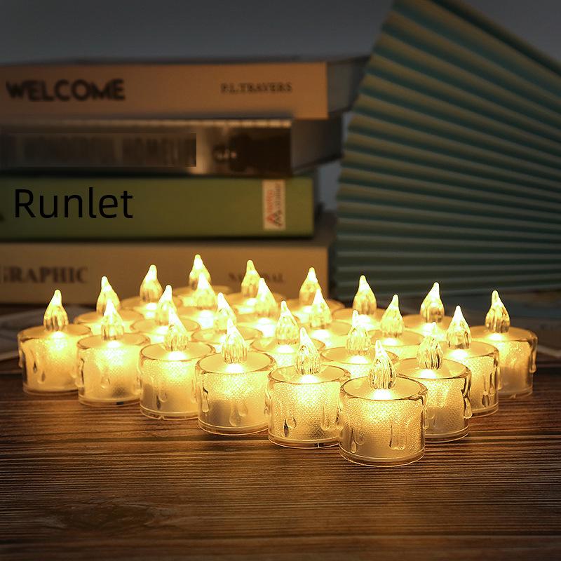 Korean Style LED Smokeless Tea Light Candle - Transparent, Luminous, Girl-Heart Design
