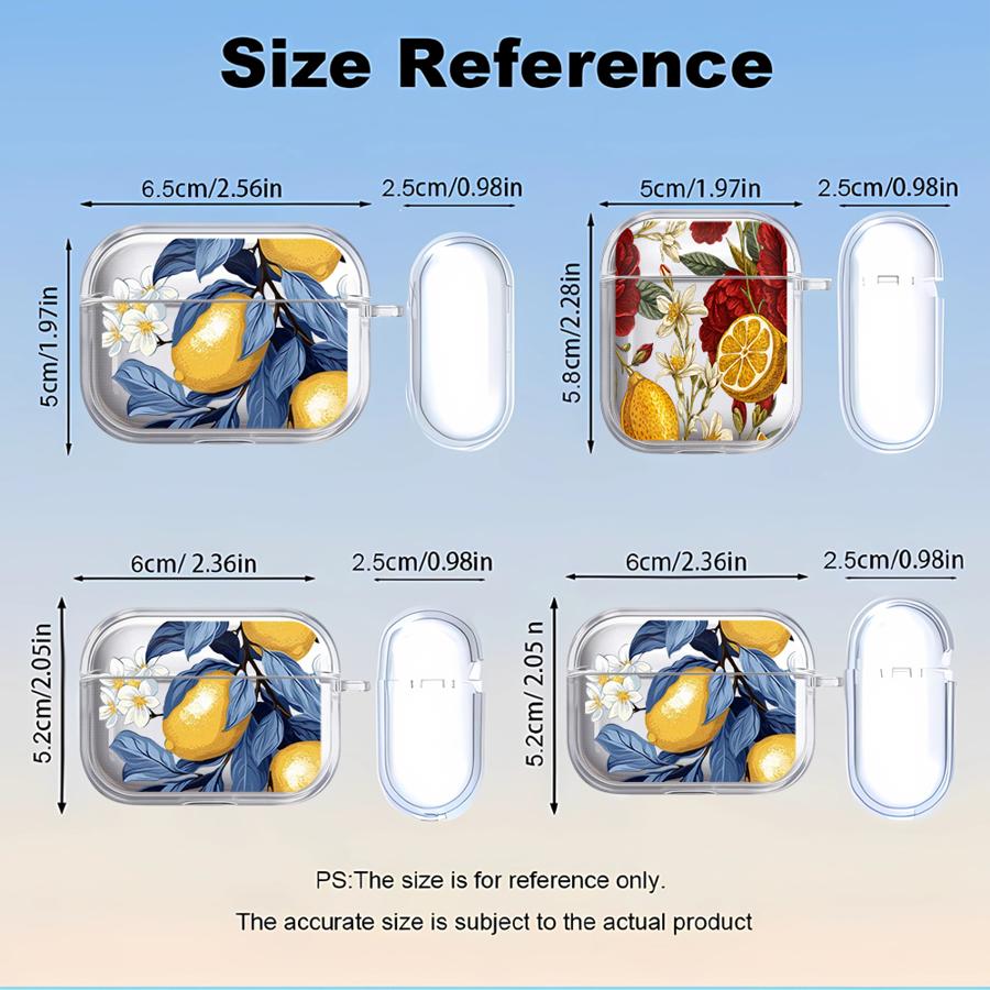 Case For Airpods 1 4 Pro2 Pro 2 3 Pro3 Clear Earphone Cases Cover Fruit Retro Fashion