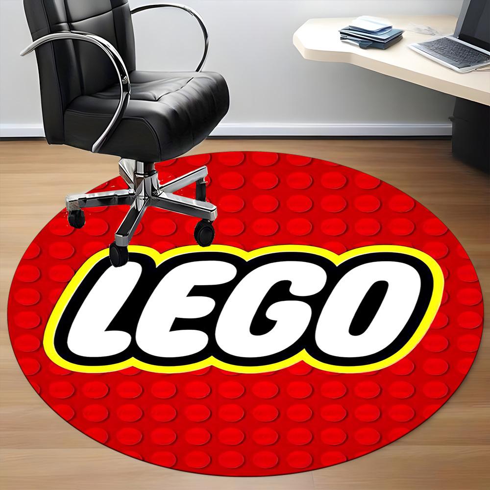 1pc Brick Building LEGO Office Round Area Rug, Indoor Mat Suitable For Office, Bedroom Living Room Home Decor, Room Deco,  Offic A0928182