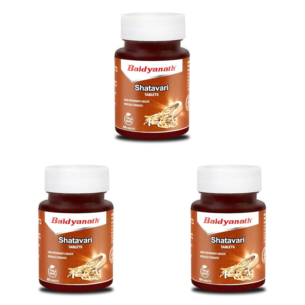BAIDYANATH AYURVED Shatavari Tablets Women's Daily Wellness Support 60 Tablets Pack of 3 Herbal Dietary Supplement
