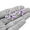 Sterling Silver Dragonfly Earrings: Amethyst Gemstone Dangle Earrings