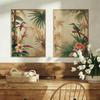 2 Frameless Retro Plant Bird Posters,Tropical Flower Plant Prints,Retro Decoration,Exotic Flower Decoration,living Room Decor