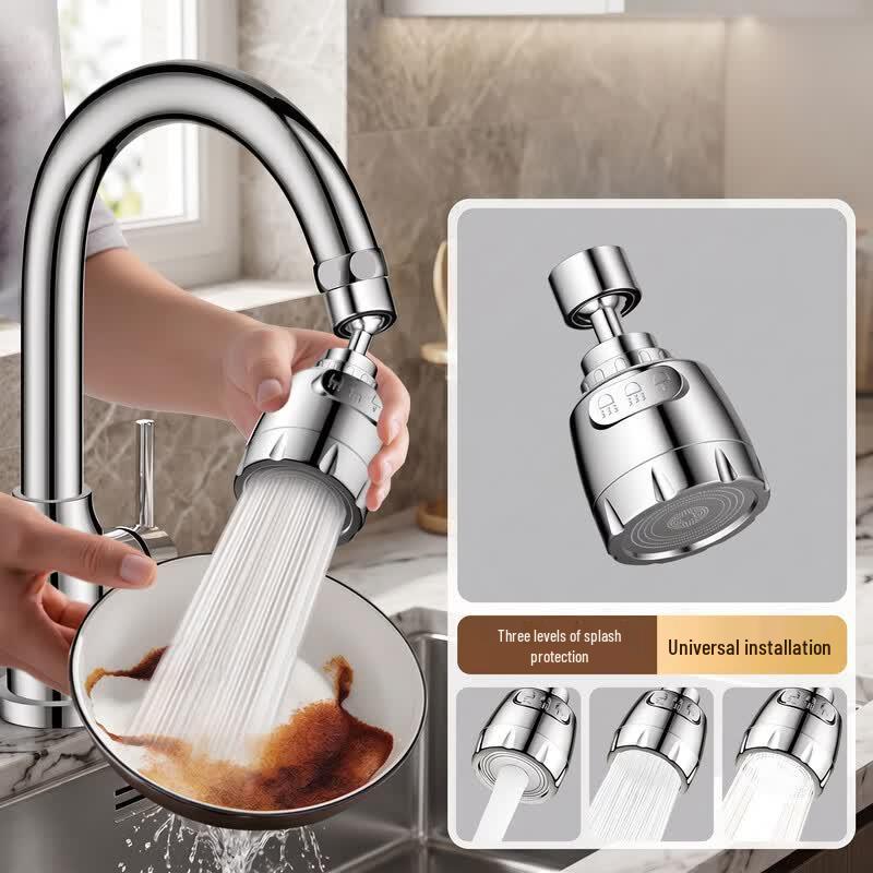 Stainless Steel 3-Mode Swivel Kitchen Faucet Extender