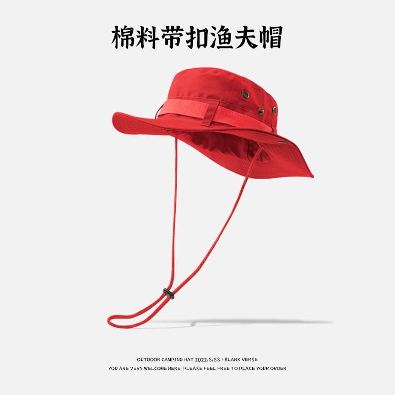 

Western Cowboy Hat Drawstring Fisherman Hat Men s and Women s Summer Vacation Sunscreen Hat Breathable Big Eaves Mountaineering Hat Fishing Hat