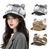 Warm Octagonal Hat Cute Ear Decoration Artist Hat Trend Beret Hat Autumn Winter