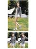 Women's Nylon Color Block Slim Fit UV Protection Cooling Summer Jacket