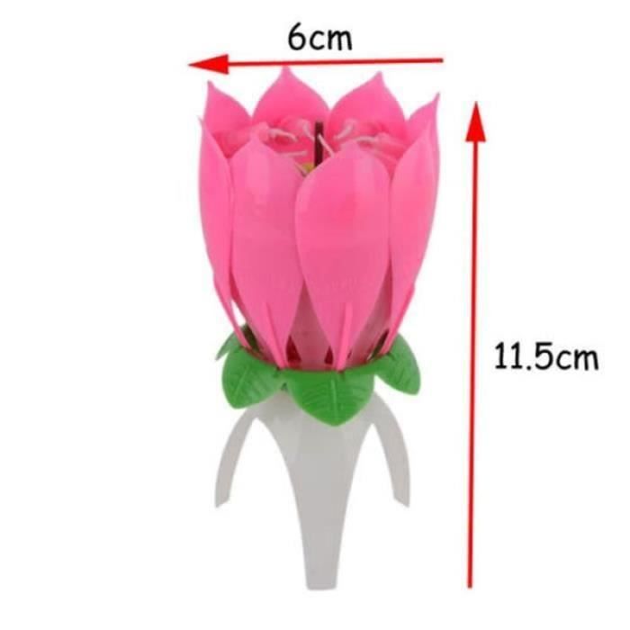 JSF04105-U Musical Lotus Flower Birthday Candle Party Cake Wedding Multicolour 2pcs