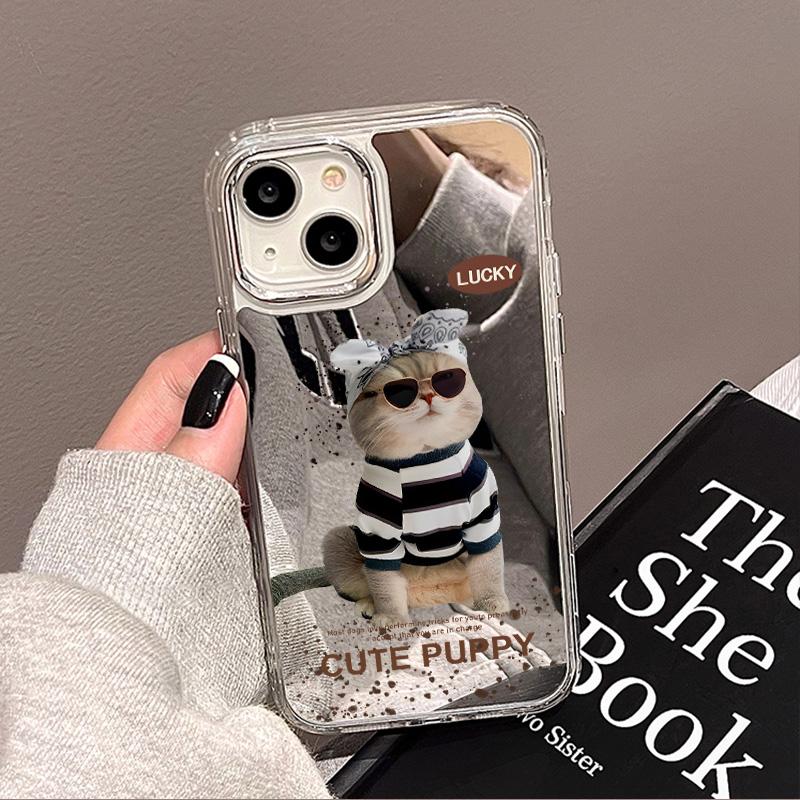 Mobile Phone Cases for iPhone 11 13 XR 15 Pro Max 12 14 Pro Max Case iPhone 16 XS Max Mirror Protective Case Mirror Exquisite Cartoon Waterproof