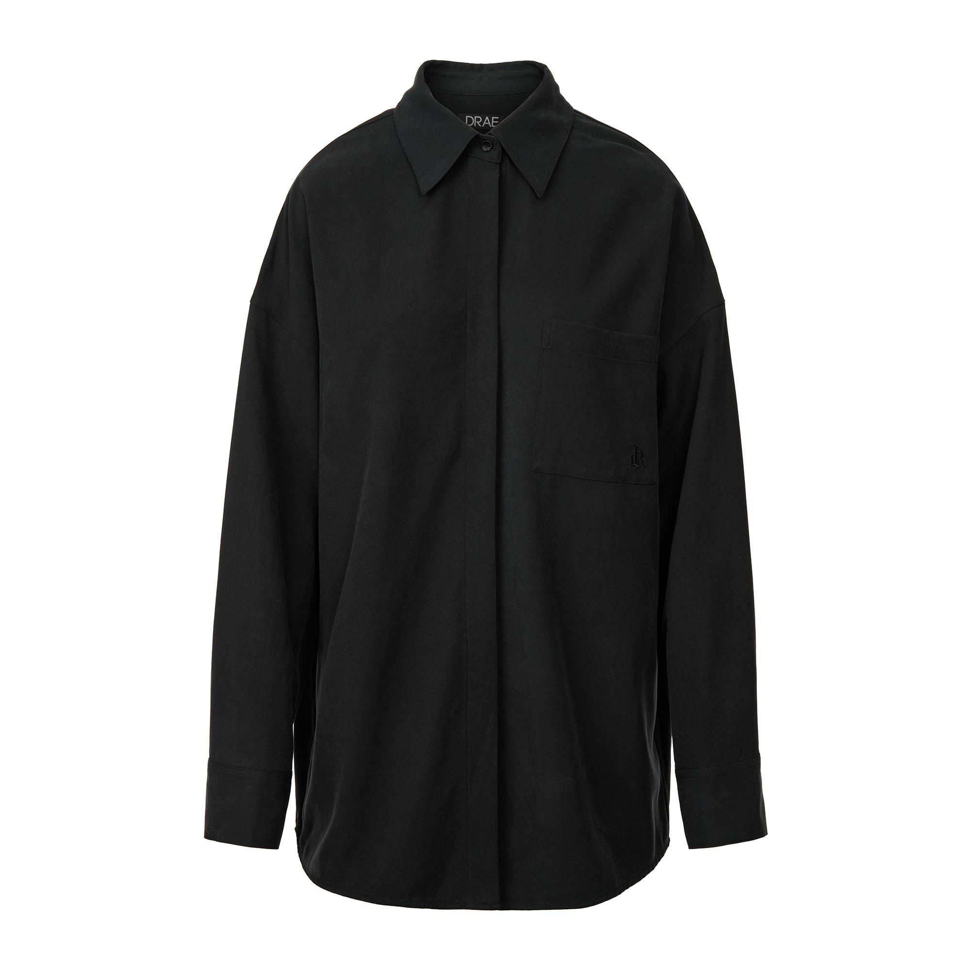 Dre Basic Tencel Wrap Shirt_Black Black/Free