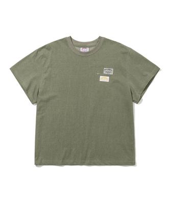 Bieseulaebis Low Edge Logo Patch Short Sleeve T-Shirt Khaki