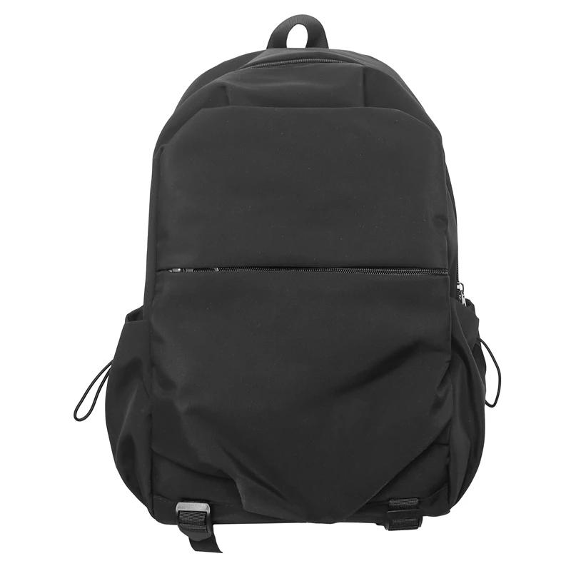 

New Casual Nyl Solid Large Capacity Sweet Backpacks 2026 High Quality Simple Versatile Waterproof Portable Backpack for Unisex чёрный