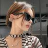 Lunettes de soleil tendance Punk Monture Noire Vision Haute Définition Blocage de l'Éblouissement Verres Noirs Protection des Yeux Lunettes Rétro Plage