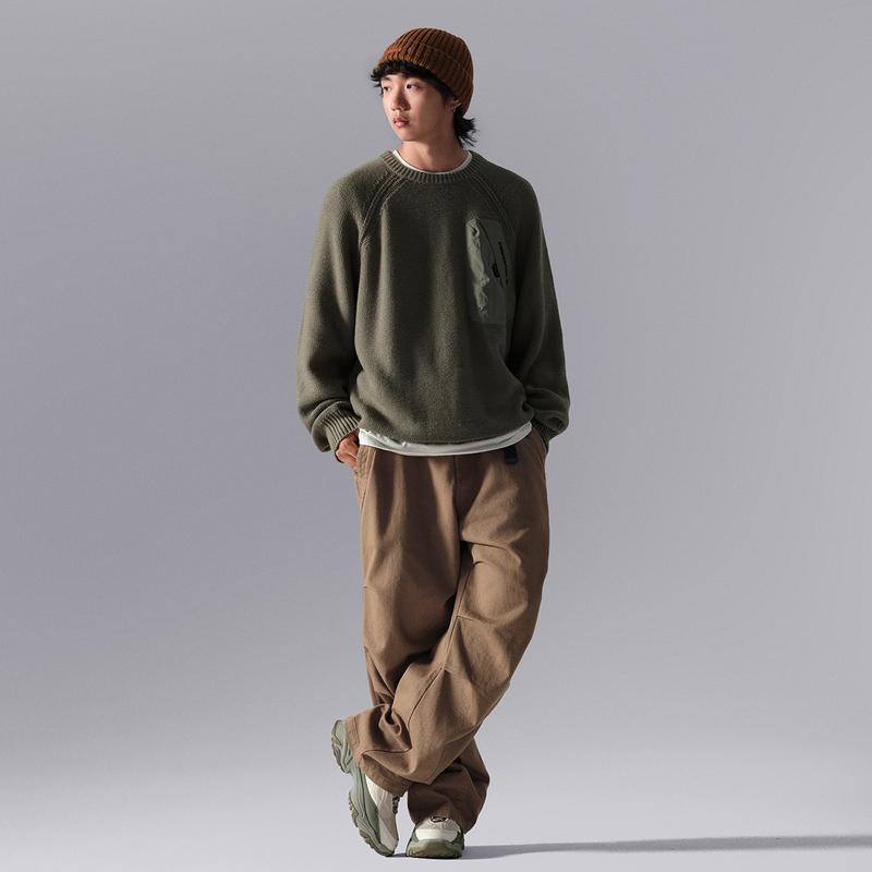 Li Ning CF Suo Pantalon Décontracté Mode Ample Droit Couleur Unie Bas Homme Marron Cacao AKXU523-5