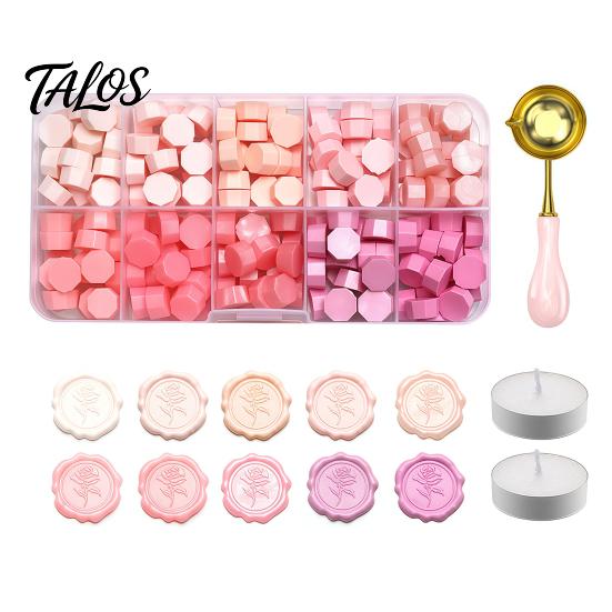 DIY Crafting Accessories Wax Seal Kit, with Sealing Beads Spoon And Candles, Handmade Stationery Tools Stamp for Wedding Invitations Envelopes