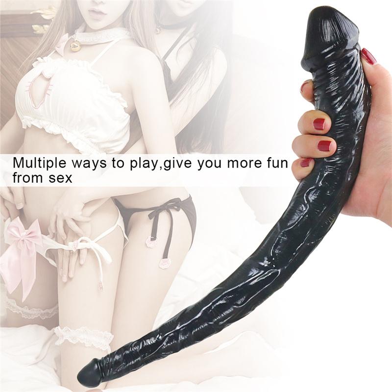 Small Tadpoles Unisex Double-headed Penis Super Long Size Head Dildo Female Pulling Supplies