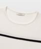 MANNERGRAM Striped Boat Neck 100% Cotton Short Sleeve Knit White