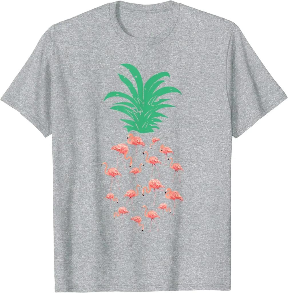 Flamingo Pineapple Shirt Gift for Flamingo Lover T-Shirt Graphic T Shirts Streetwear Daily Four Seasons Cotton Tees Casual