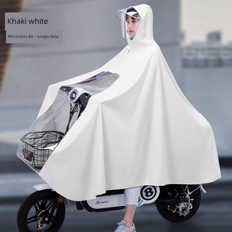 Fashionable Electric Scooter Raincoat, New Long Version for Single or Double Riders, Full-Body Storm-Proof Riding Poncho